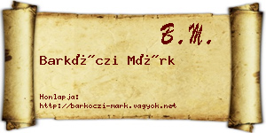 Barkóczi Márk névjegykártya
